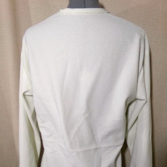Lightweight 1/2 snap up Henley Top M Minty yellow Crew neck long sleeve Blouse - Picture 8 of 11